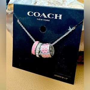 NWT Coach necklace. 16”+2” - sterling silver